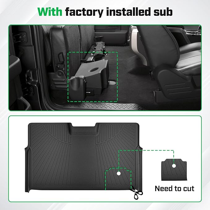 Cartist Floor Mats Fit for Ford F-150 SuperCrew/Crew Cab 2010-2014 with Bucket Seat,All Weather Floor Liners for F150 Accessories W/Flow-Through Console 1st&2 Row Set W/O Manual Shifter
