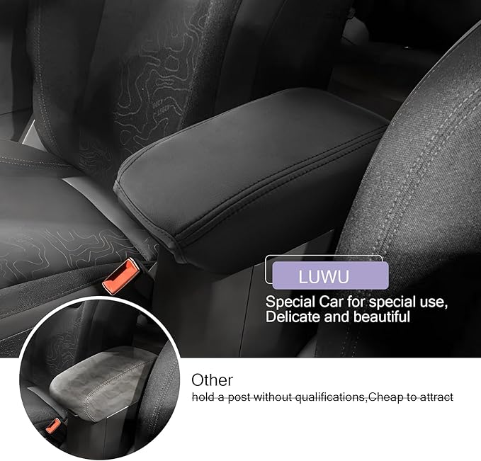 LUWU Renegade Center Console Cover Compatible with 2015-2021 2022 2023 Renegade Accessories Renegade BU Armrest Console Cover Armrest Cover Center Console Pad Soft Leather,Black