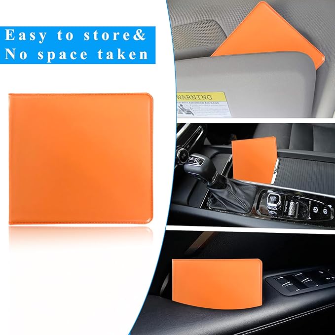 Kewucn 1 PC Car Registration Insurance Holder, Essential Auto Card Glove Box Organizer, Vehicle Interior Accessories Perfect for Most Car, Truck, SUV (10.55''×4.8'', Orange)