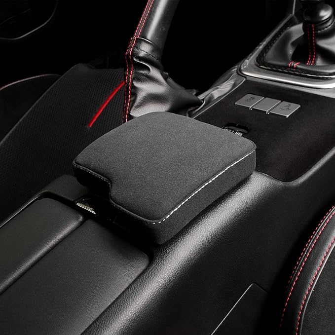 KUNGKIC for MT Toyota GR86 Subaru BRZ 2022 2023 2024 2025 Soft Armrest Pillow Auto Center Console Cushion Pad Automotive Interior Accessories 9002 Color Italian Suede