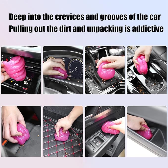 Car Cleaning Putty - Versatile Interior Cleaner and Keyboard Detailing Gel | High-Performance Slime for Car Interiors, Home, & Office Use, Easy to Use Cleaning Accessory for Dust Dirt Removal