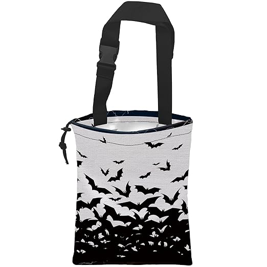 Car Trash Bag Hanging Abstract Black Bat Car Trash Can Waterproof Garbage Bag Hanging for Car Back Seat