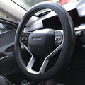 Universal Black Car Steering Wheel Cover: RPKEY 13.5 to 15 inches Silicone Steering Cover Compatible with Most Car Models Including Round D Shape