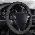 Steering Wheel Covers for Car, Truck, and SUV, Cute Non-Slip Breathable Elastic Steering Wheel, Car Accessories, Universal 15 Inch Leather Cover for Men Women Black Leopard