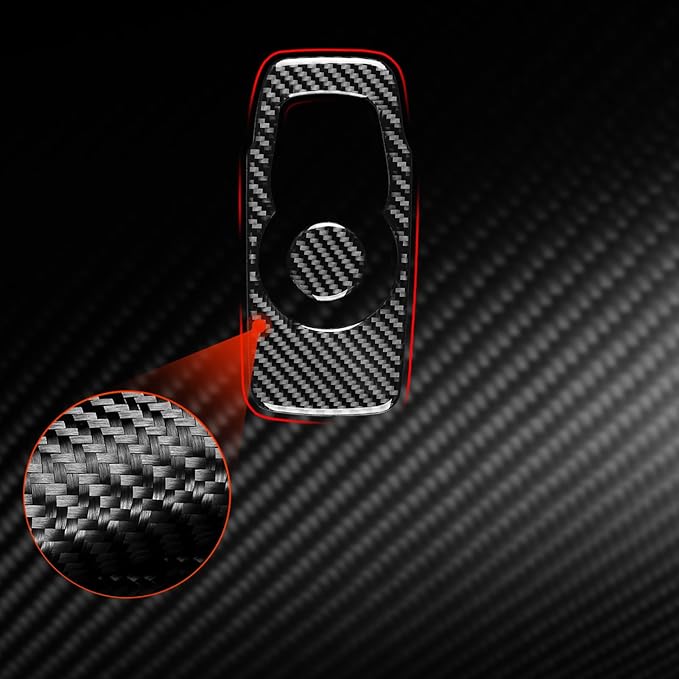 NVCNX Real Premium Carbon Fiber for Chrysler 300 Accessories 2015-2023 2016 2017 2018 2019 2020 2021 2022 S/C/Limited/Touring Center Console Rotary Gear Shift Selector Cover Interior Trim Sticker 2PCs