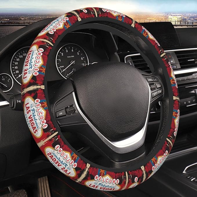 Neoprene Steering Wheel Cover Welcome to The Fabulous Las Vegas Car Steering Wheel Cover Universal Fit for Most Cars