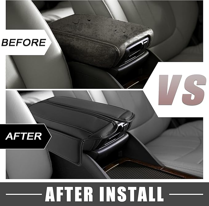 Car Center Console Armrest Cushion Soft Pad Arm Rest Cover Support Black for Nissan Rogue 2021 2022 2023 (Pack of 2)