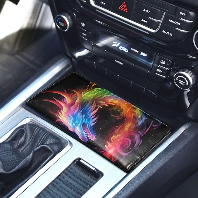 Color Flame Dragon Car Registration and Insurance Holder Vehicle Glove Box Organizer Car Accessories Wallet Case for Women Men 202a0246