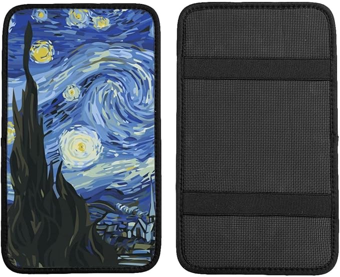 Night Sky The Starry Night Auto Center Console Armrest Pad Universal Car Center Console Cover Seat Box Cover for Sedan, Van, SUV, Truck Car Accessorie