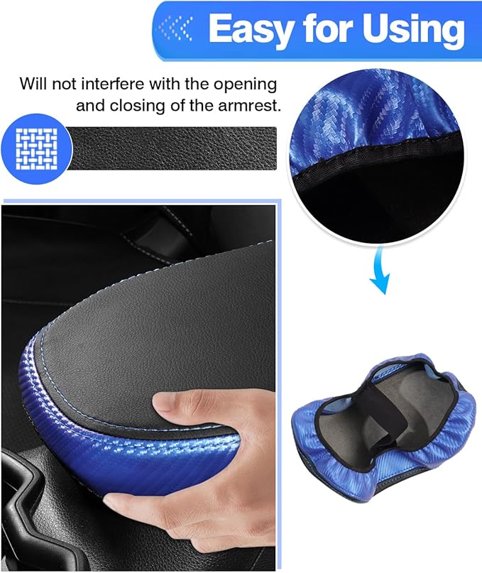 Autorder Center Console Cover for 2019-2022 2023 2024 2025 Toyota RAV4 Accessories Armrest Cover Anti-Scratch Middle Console Pad Leather Armrest Protector