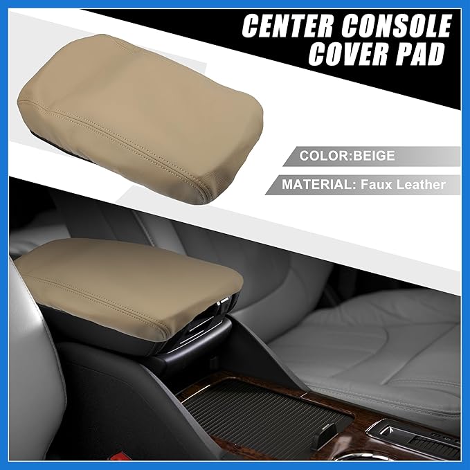Car Center Console Pad Waterproof Armrest Seat Box Cover Protector Beige for Nissan Altima 2013-2018 Auto Accessories