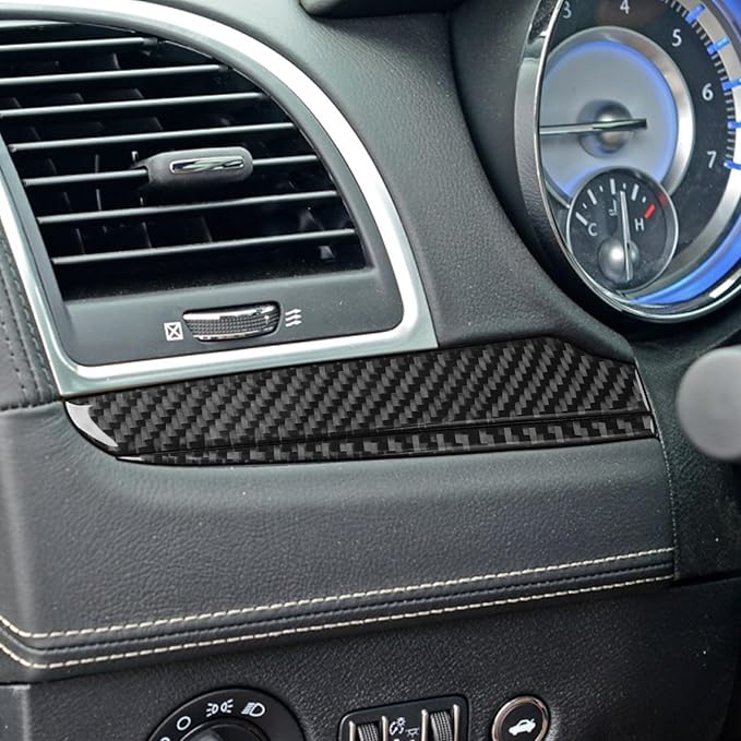 NVCNX Real Premium Carbon Fiber for Chrysler 300 Accessories 2015-2023 2016 2017 2018 2019 2020 2021 2022 S/C/Limited/Touring Car Dash Board Dashboard Panel Strip Cover Interior Trim Sticker 6PCs