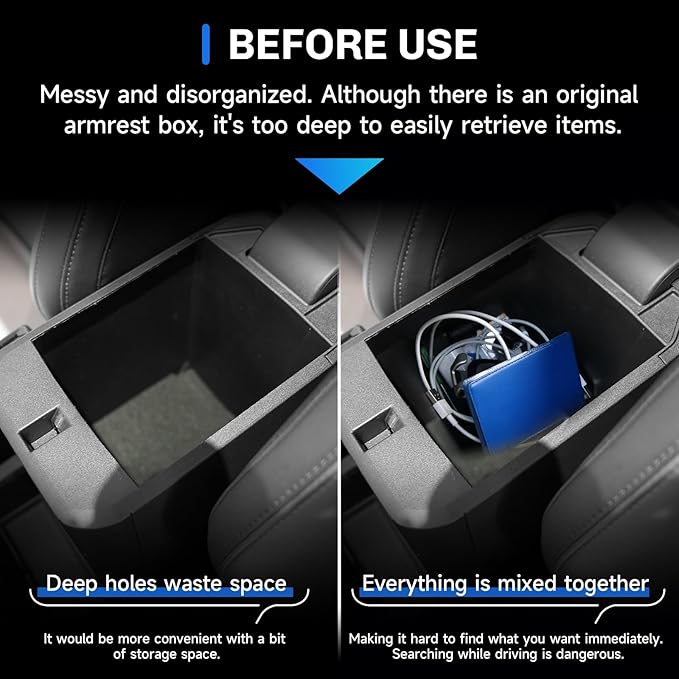 SXCY 2PCS for 2025 2026 Ford Maverick Armrest Organizer + Dashboard Organizer Tray for 2025 2026 Ford Maverick Accessories Console Tray 2025 2026 Maverick Behind Dash Center Console Organizer Tray
