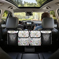 Car Trunk Organizer and Storage, Backseat Hanging Organizer for SUV, Truck, MPV, Van, Sedan, Waterproof Cargo Storage Bag with 4 Pockets, Leaves Flower Car Accessories for Women