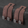 ZWYYTHC 2 Pack Car Seat Back Storage Hook, Headrest Hooks for Car with Metal Hooks, Premium Suede Leather Car Headrest Hooks Universal Car Seat Hooks for Purses, Bags & Groceries(Brown)