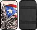 Puerto Rico Rican Flag Frog Car Handrail Box Cushion Auto Center Console Cover Car Center Console Cushion Pad Waterproof Car Armrest Seat Box Cover Fit for Car Truck Rv SUV, Black