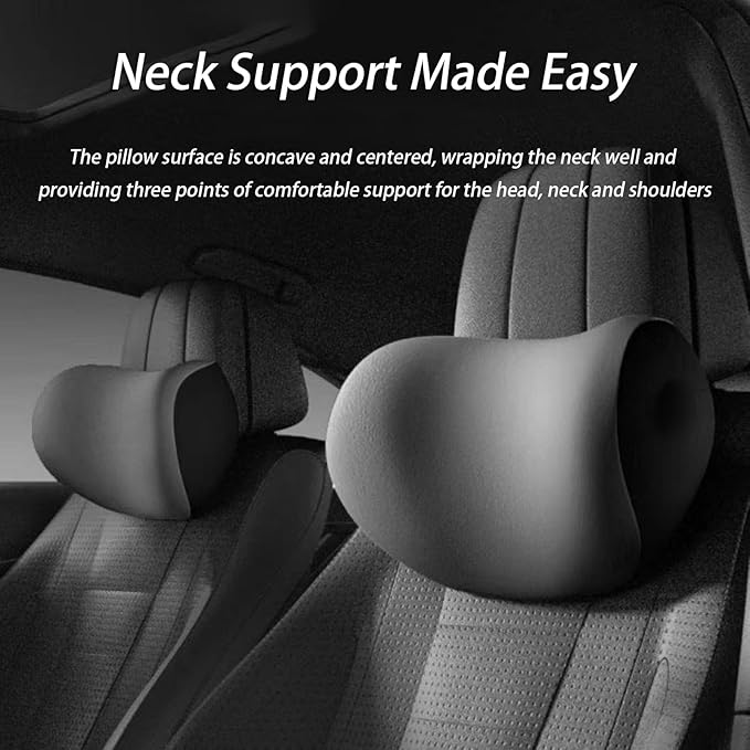 Car Lumbar Support Pillow and Car Neck Pillow Kit for Audi TT 2000-2020 2021 2022 2023 2024 2025 2026, Car Seat Neck Back Rest Pillows, Ergonomic Car Seat Headrest & Lumbar Cushion,B Grey
