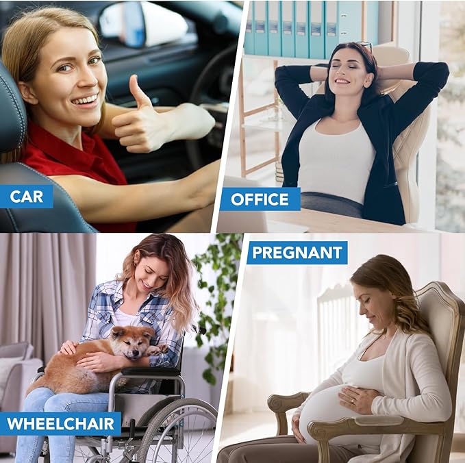 Lofty Aim Lumbar Support Pillow for Car, Memory Foam Lumbar Pillow for Lower Back Pain Relief - Back Cushion for Driving, Chair Support for Car-Office Chair, Wheelchair - Classic Black
