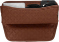 HARFINGTON Car Seat Gap Filler Organizer 11.5 x 8 x 2.1 Inch Leather Universal Car Organizer Storage Box Between Seat and Console for Phone Sunglasses Keys, Brown