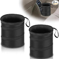 2 PCS Car Trash Can, Collapsible Pop-up Car Garbages Can, Portable Garbage Bin with Elastic Band, Waterproof Small Garbage Can for Back Seat Front Seat, for Outdoor Traveling & Home Use