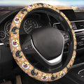 Cute Dog Print Neoprene Steering Wheel Cover Anti-Slip Elastic Pet Face Steering Wheel Protective Cover 15in Universal Car Accessories Fit Cars, SUVs, Auto