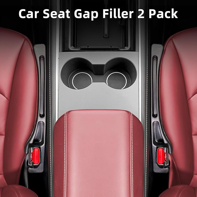 Car Seat Gap Filler Organizer, 2 Pack Seat Gap Plug with Storage Slot, No Drop Seat Guard for Cars & SUVs, Car Seat Accessories with Phone Holder, Universal Fit Fill The Gap Between Seat and Console
