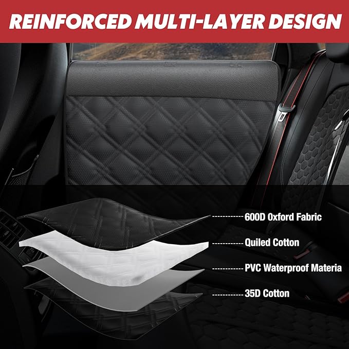 Surfcabin Dog Car Door Protector – 20% Larger Design for Sedans, Family Cars and Small SUVS, 2 Packs Thickened Waterproof Door Panel Covers, Protects Doors from Dog Scratching