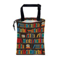 KXWQTRDD Car Garbage Bag Colorful Bookshelves Library Drawstring Car Trash Bag Hanging for Back Seat with Adjustable Buckle Canvas Vehicle Trash Can Easy-to-Install