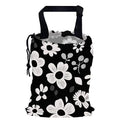 Abstract White Groovy Floral Car Trash Bag,Hanging Drawstring Car Garbage Bag,Canvas Car Back Seat Organizer with Adjustable Buckle for Men and Women