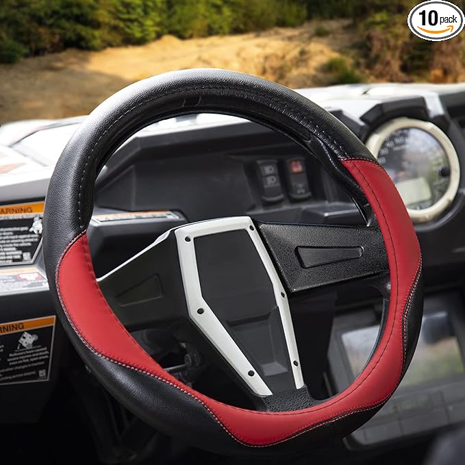 SHEJISI UTV Boat Steering Cover, 13.5"-14" Universal for Club Car DS, Yamaha & More - Non-Slip, Comfortable (Fashion)