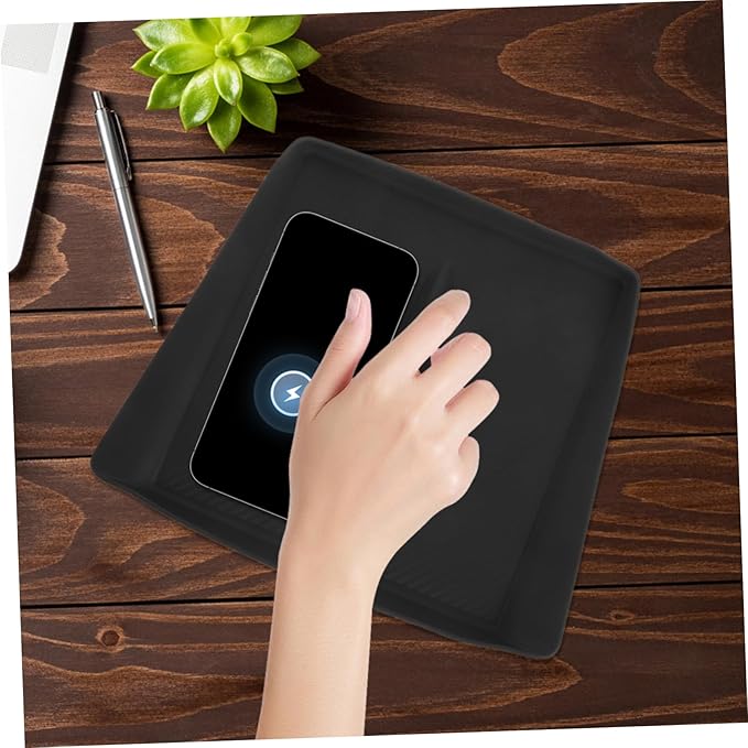 Cordless Charger Pad Slip Soft Silicone Charging Mat for Model Y Center Console Non Slip Phone Holder Durable Dashboard Organizer Charging for Vehicles