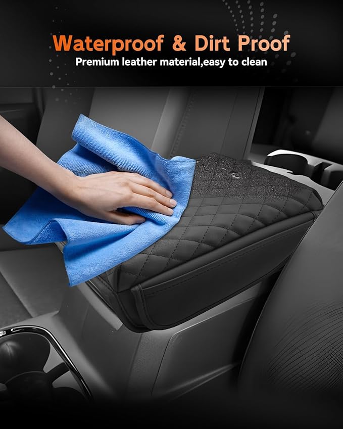 CDEFG for 2023-2025 2026 GMC Canyon Center Console Cover Armrest Box Cover for Canyon (Elevation, AT4, Denali) 2023 2024 2025 Accessories Console Arm Rest Protector Checkered Padded Side Pocket