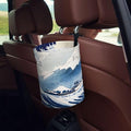 Japanese Blue White Wave Car Trash Can Garbage Cans Foldable,Cute Hanging Car Organizer and Storage Bag Leak Proof, Auto Back Seat Trash Bin Universal for Truck, SUV, Outdoor Travel