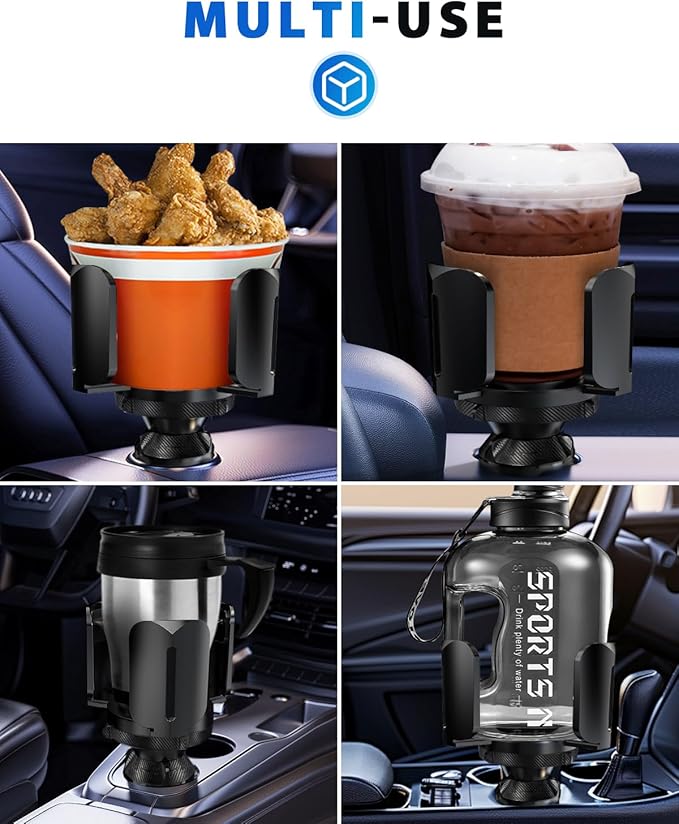IPOW 2Pack Car Cup Holder Expander with Adjustable Holder & Base, Compatible with Yeti Ramblers, Hydro Flasks Most Coffee Mugs Bottles & Cups