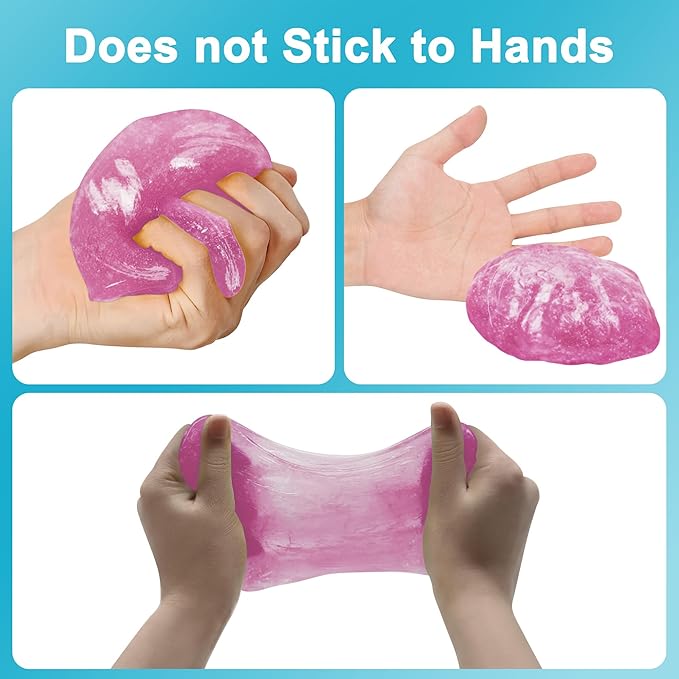 FiveJoy Car Cleaning Gel Universal Cleaning Putty for Car Interior, Reusable Auto Cleaning Slime Car Cleaning Supplies for Car Vent, Keyboard Cleaner Pink 2Pack