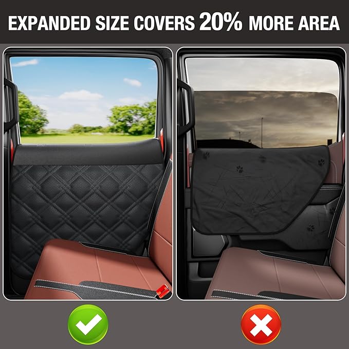 Surfcabin Dog Car Door Protector – 20% Larger Design for Trucks & Large SUVs, Thickened Waterproof Door Panel Covers, Protects Doors from Dog Scratching