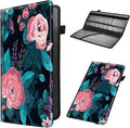 Mxfdegf Car Registration and Insurance Holder, Leather Car Glove Box Organizer, Cool Car Accessories for ID, Driver's License Cards & Essential Document,business cards,Men&Women,Pink Flowers