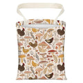 Cute Car Trash Can, Hanging Canvas Car Back Seat Organizer and Storage Bag, Funny Car Trash Bag For Travelling, Outdoor Cute Brown Mushroom Chicken