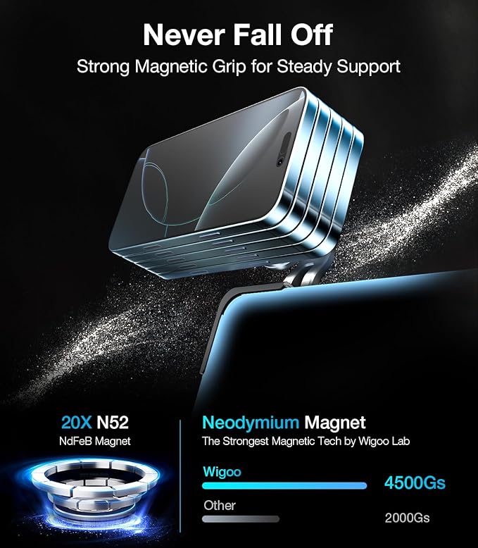 Wigoo Tesla Model Y/3 Phone Mount【Strongest Magnet, No Glue, No Blocking View】 Clamp-Style Silicone Phone Holder Holder Fit for All Phone, Tesla Model Y (Juniper) Accessories Model 3 Accessories