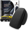 Armrest Cover for Ford Bronco Sport 2021-2025 Center Console Pad with Organizer Storage Pockets, Black Faux Leather Arm Rest Lid Protector Cushion Interior Accessories 2/4 Door(for Bronco Sport)