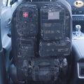 Universal Tactical Car Seat Back Organizer Bag Tactical Molle Vehicle Organizers Panel Vehicle Protector Organizers with 5 Detachable Pouches for Car Truck Ford Jeep (Model A-Black camo)