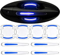 8pcs Clear Car Door Handle Scratch Protector，Clear-Transparent & 3D Carbon Fiber-Marking,Anti Scratch,Universal Auto Door Handle Anti Scratch Cover Guard (Blue)