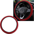 Elastic Steering Wheel Cover, 15"×15" Comfy Breathable Stretch Steering Wheel Protector, Ice-Silk Cloth Polyester Steering Wheel Cover for Men Women, Car Accessories (Wine Red)