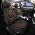 COVER EMPIRE Front Car Seat Covers, 2Pcs Universal Leather Car Seat Covers, Full Coverage Waterproof Automotive Seat Covers, Breathable Car Seat Protector for Most Trucks SUVs Sedans, Black&Brown