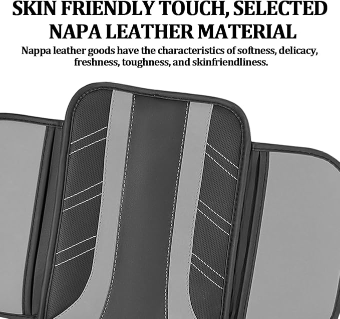 Car Center Console Cover, Soft Leather Sporty Armrest Protector Cushion with 2 Storage Pockets, Comfortable Auto Interior Middle Console Arm Rest Box Pad, Universal for Vehicles (Gray)