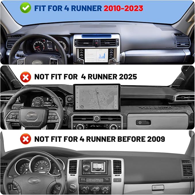 No-Drill Magnetic Dash Phone Holder for 4 Runner 2023 2022 2021 2020, Full Metal Heavy-Duty Console Extension Dash Phone Mount Compatible with 5th 4Runner 2010–2023, Fits Most Smartphones
