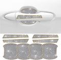 8Pcs Bling Car Door Handle Protector Stickers,Crystal Rhinestone Glitter Car Door Handles Cup Scratch Protectors Decals Universal (Yellow White)