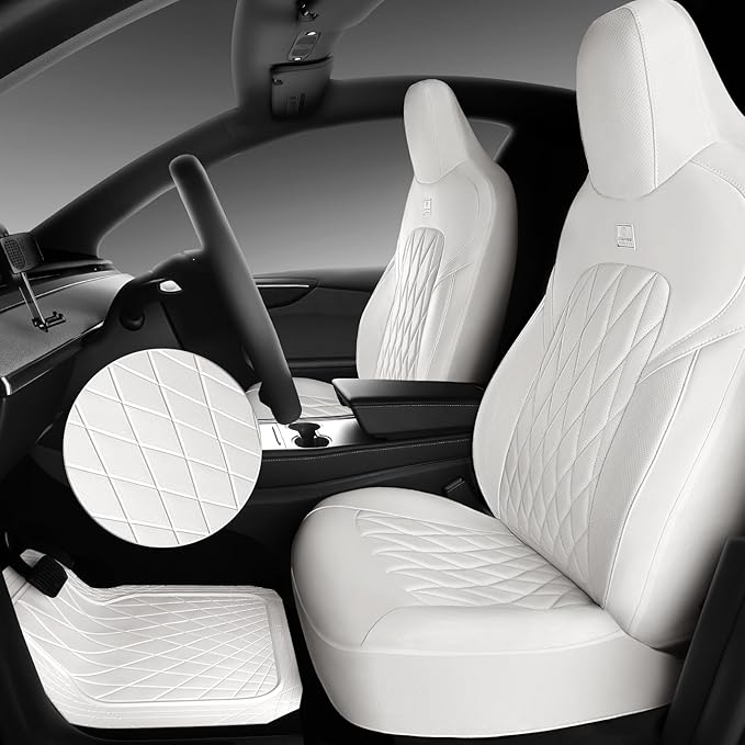 CAR PASS Heavy Duty Rubber Car Floor Mats, Deep Dish All Weather Car Mats Full Set, 3 Piece Waterproof Premium Anti-Slip Floor Mats Rugs Universal Trim to Fit for 95% Sedan SUV Van Truck, White