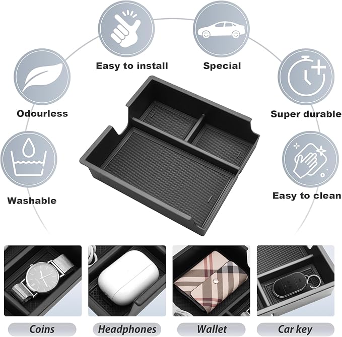 SKTU for 2024 2025 2026 Lexus GX550 Accessories Center Console Organizer for 2024 2025 2026 Lexus GX550 (Premium/Luxury/Overtrail) Console Tray GX550 Middle Console Organizer (NOT Fit for Cool Box)