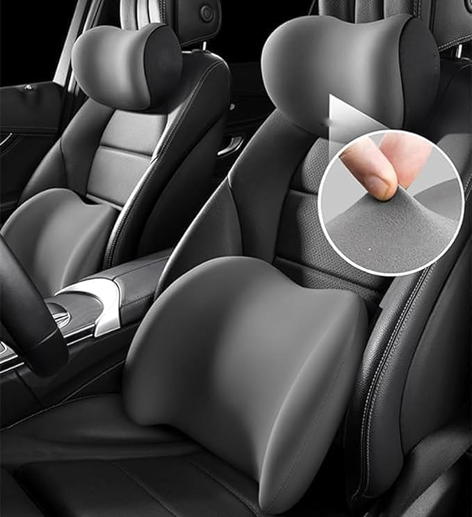 Car Lumbar Support Pillow Neck Pillow Set for Tesla Model 3 2017 2018 2019 2020 2021 2022 2023,Softness Cushion Neck Back Pain Relief Seat Accessories,Blue